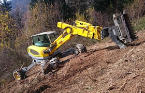 Pelle araignée pour débroussaillage en pente